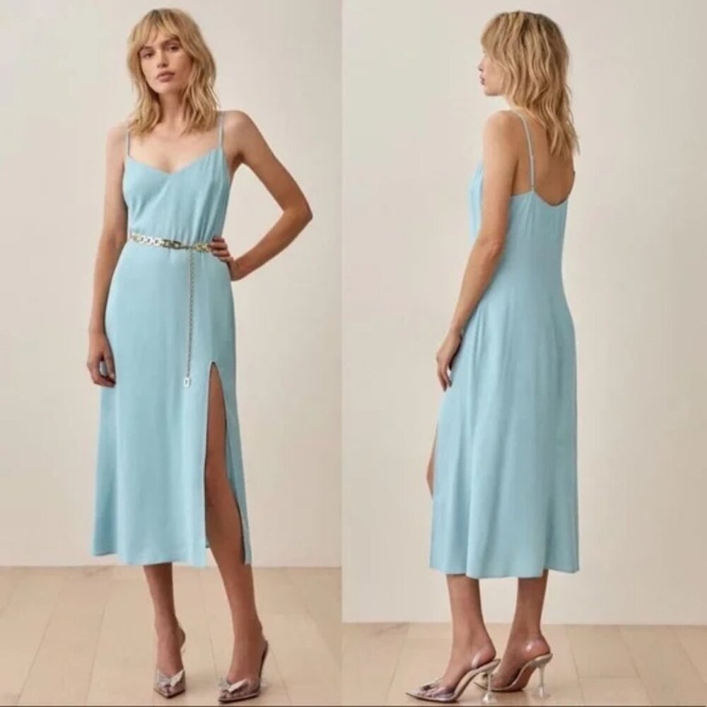 Reformation NWT Crimini Midi Dress - Turquoise - Size 2